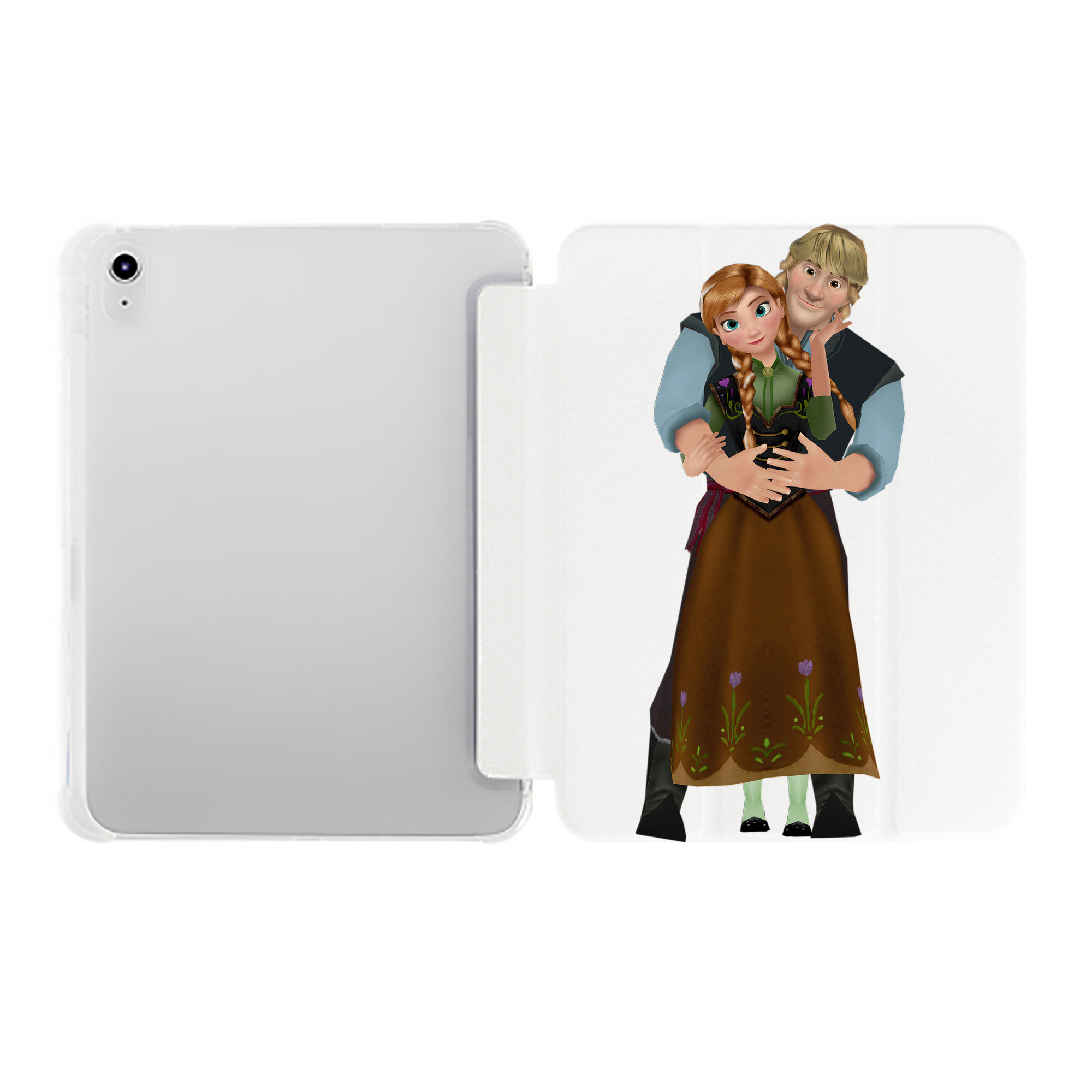 （画像用） アナと雪の女王 アンナ エルサ Frozen Anna Elsa IPad ケース ペン収納付き 三つ折りスタンド PUレザー×シリコン 対応機種9.5/10.5/10.9インチ